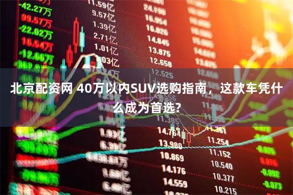 北京配资网 40万以内SUV选购指南，这款车凭什么成为首选?