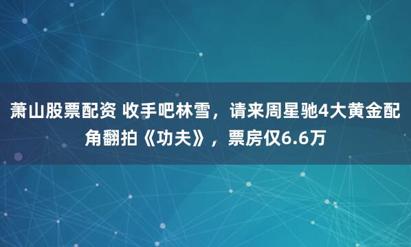 萧山股票配资 收手吧林雪，请来周星驰4大黄金配角翻拍《功夫》，票房仅6.6万